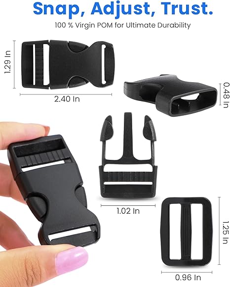 snap, adjust, and trust side rlease buckles