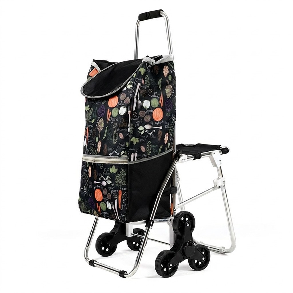 KD-XDZ06-3S Stop Struggling with Stairs! The 2-in-1 Stair Climbing Shopping Cart & Rest Seat