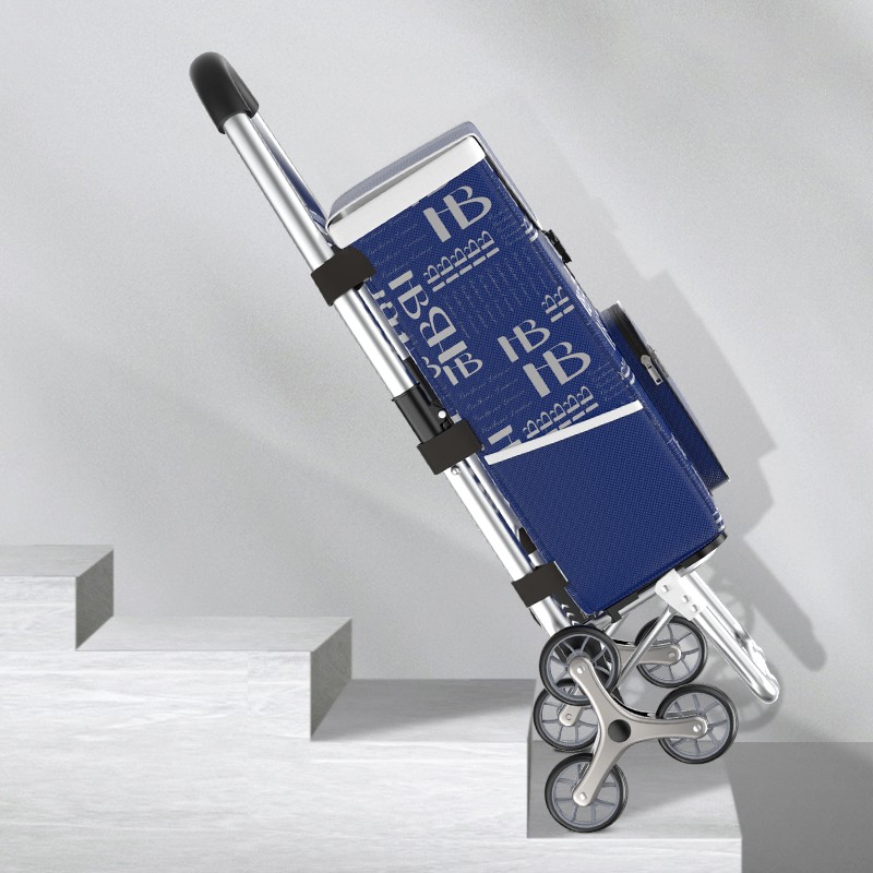 KD-XDL19 Folding Stair Climbing Shopping Carts & Trolleys | 3x2-Wheel Design, 80kg Capacity, Waterproof Detachable Bags